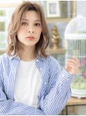 外国人風かきあげ前髪大人可愛いロブヘアa戸田公園20代30代40代