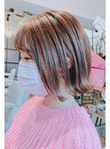 【CHOUCHOU】外ハネ/切りっぱなしボブ/アッシュベージュ