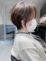 ロンドジェネルーズ 柏(Lond generous)&nbsp;【斉藤 航人】ショコラアッシュ×ショートボブ×流し前髪カット