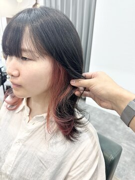 リベストバイジェービー 稲毛(li best. byjb) ピンクベージュ/インナーグレージュ/マチルダボブ/前髪【稲毛】