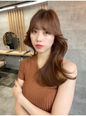 韓国ヘア/くびれヘア/顔まわりカット/前髪あり/渋谷