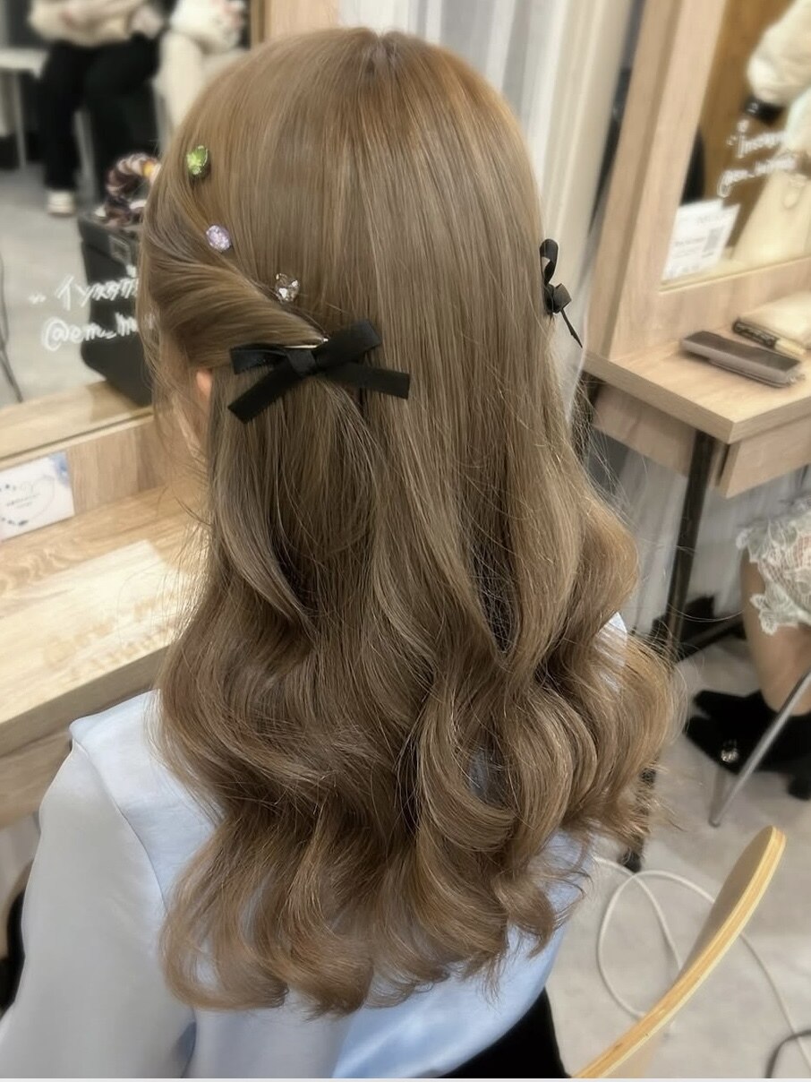 'em神戸三宮のヘアセットスタイル