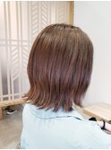 グレイカラーマットブラウン&外ハネスタイル