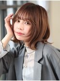 顔まわりレイヤー/ブラウンベージュ