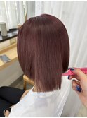 ボブ×レッド/ダブルカラー/艶髪/美髪/モテ髪/YU152