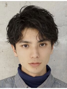 ゼンコー アオヤマ(ZENKO Aoyama) アップバング×黒髪×スパイラルパーマ×ツーブロック[表参道]