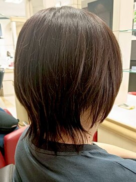ヘアークリアー 春日部 ミセス ミディアムレイヤー×ダークアッシュ