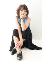 ヘアーアートシフォン 池袋西口店(Hair art chiffon)&nbsp;モーブカラー&セミウェットなワイドバングなくびれミディ  34