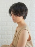 【Lond佐野】黒髪小顔ハンサムショート ローライト オフィスヘア
