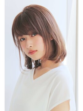 エインアンリー 表参道(AIN.ANLY.) 顔周り小顔カットボブルフ☆ハイライトカラーピンクベージュ