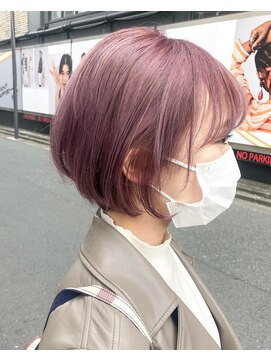 サロンドミルク 溝の口店(salon de MiLK) ピンクラベージュのまとまるショートボブ