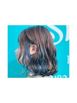 スニップヘア(snip hair) インナーブルーカラー