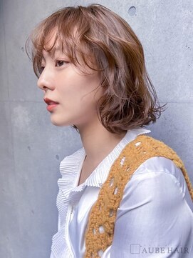 オーブ ヘアー クレイ 高知3号店(AUBE HAIR clay) 20代・30代_ミルクティーブラウン_ボブパーマ
