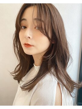 ノラギンザユー(NORA GINZA/U) 顔まわりカットフェイスレイヤー後れ毛カットミディアムレイヤー