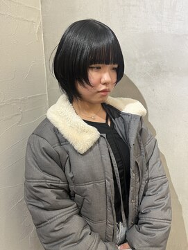 ロンドエニカ 大宮(Lond enika) ブルーブラックウルフカット韓国レイヤー大宮ボブ