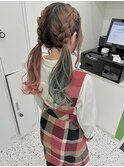 アシンメトリーカラー/ヘアアレンジ