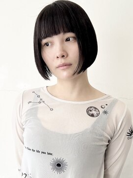 ココ 原宿(KOKO) 黒髪小顔クラゲヘアーオリーブグレーココアベージュボブ