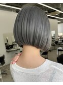 保存必須【海外風ハイトーンボブ】アッシュグレー