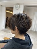 大人小顔クールハンサムショート×ダークアッシュ