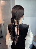 【ダブルポニーテール】/結婚式/二次会/同窓会/銀座/ヘアセット