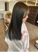 髪質改善カラー艶感ストレート透明感