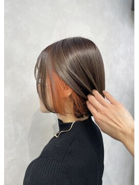 ニコ ヘアデザイン(nico hair design) イヤリングオレンジ×くすみベージュ