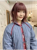 ボブ × ピンクカラー