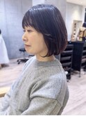 say.ホワイトグレージュショートボブアッシュチェリーブラウン
