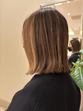 ビュートリアム265(BEAUTRIUM 265) ★夏ハイライトカラー外ハネロブ結べるボブ切りっぱなし銀座30代