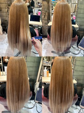 6Dエクステ 板橋店 金髪ベージュとハイライトカラー