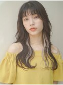 黒髪　インナーカラー　ホワイトブロンド