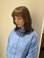 ユウヘアー 本山店(U Hair)&nbsp;ミディアムレイヤー/ミルクティーベージュ／ブリーチ無し/顔周り