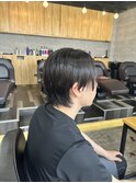 センターパートツーブロックセンター分けニュアンスパーマ