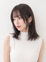 クララジャパン 豊四季店(CLALA JAPAN) 【小顔魅せ】シースルーバング×ストレート外ハネミディ