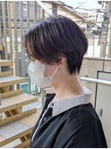 センターパート/アースカラー/大人ショート/前髪パーマ