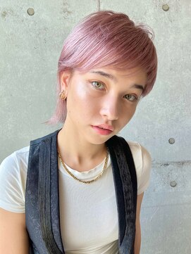 マックス フォー ヘアー(MAX FOR HAIR) 【デザインカット】ピクシーショート×ペールピンク◎
