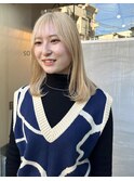 white beige/blonde_下北沢