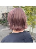 ダブルカラー/ピンクベージュ/ブリーチ無/ダブルイルミナカラー