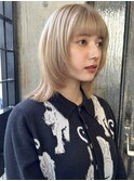 シアーカラー ショート 姫カット ダークアッシュ 魅力倍増カール