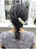 ミディアム編みおろし/参列ヘア/アップヘア/ヘアアレンジ/鎌倉