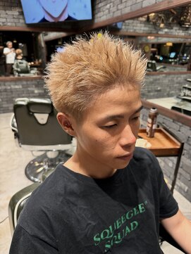 スリーセント 栄(3/cent) スパイキーベリーショート/メンズハイトーン/ブリーチデザイン