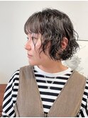 夏カラーボブパーマ×透明感グレージュ20代30代40代小顔