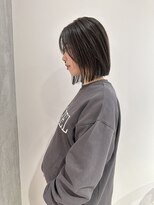 ヨーク(YOKE)&nbsp;YOKE 切りっぱなしボブぱつっとボブ髪質改善アッシュグレージュ