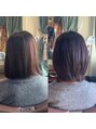 美容室 ブラウン(Brown) 落ち着いたブラウンとレイヤーボブで伸ばしかけも美しく