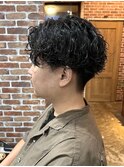メンズアッシュカラーメンズウェーブヘアメンズパーマ