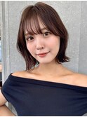 くびれ美人ボブ/韓国風小顔前髪/艶髪ミディアム