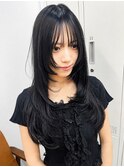 【neuf斉藤】黒髪ハッシュカット×顔周りレイヤー