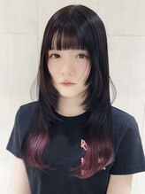 《韓国風レイヤー×ブリーチなし透明感カラー》でお洒落に小顔見え《レイヤーカット/ハッシュカット》