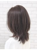 大人可愛いミディアム×ダークグレージュ