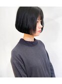 《高松快》レトロボブ×ブルーブラックカラー